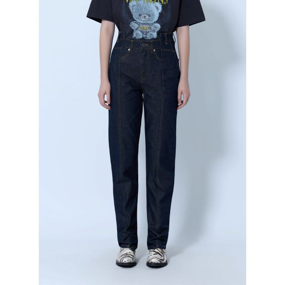 Ganni Women Slub Denim Fold Jeans